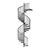 Spiral staircase Scarvo M with square platform for corner...