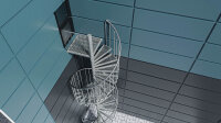 Spiral staircase Scarvo M with square platform for corner...