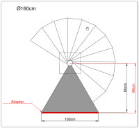 Adaptateur de palier pour escaliers extérieurs SCARVO 160